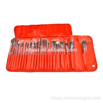 Best Selling Beauty Facial 24 Red Makeup Brush For Christmas Promotion